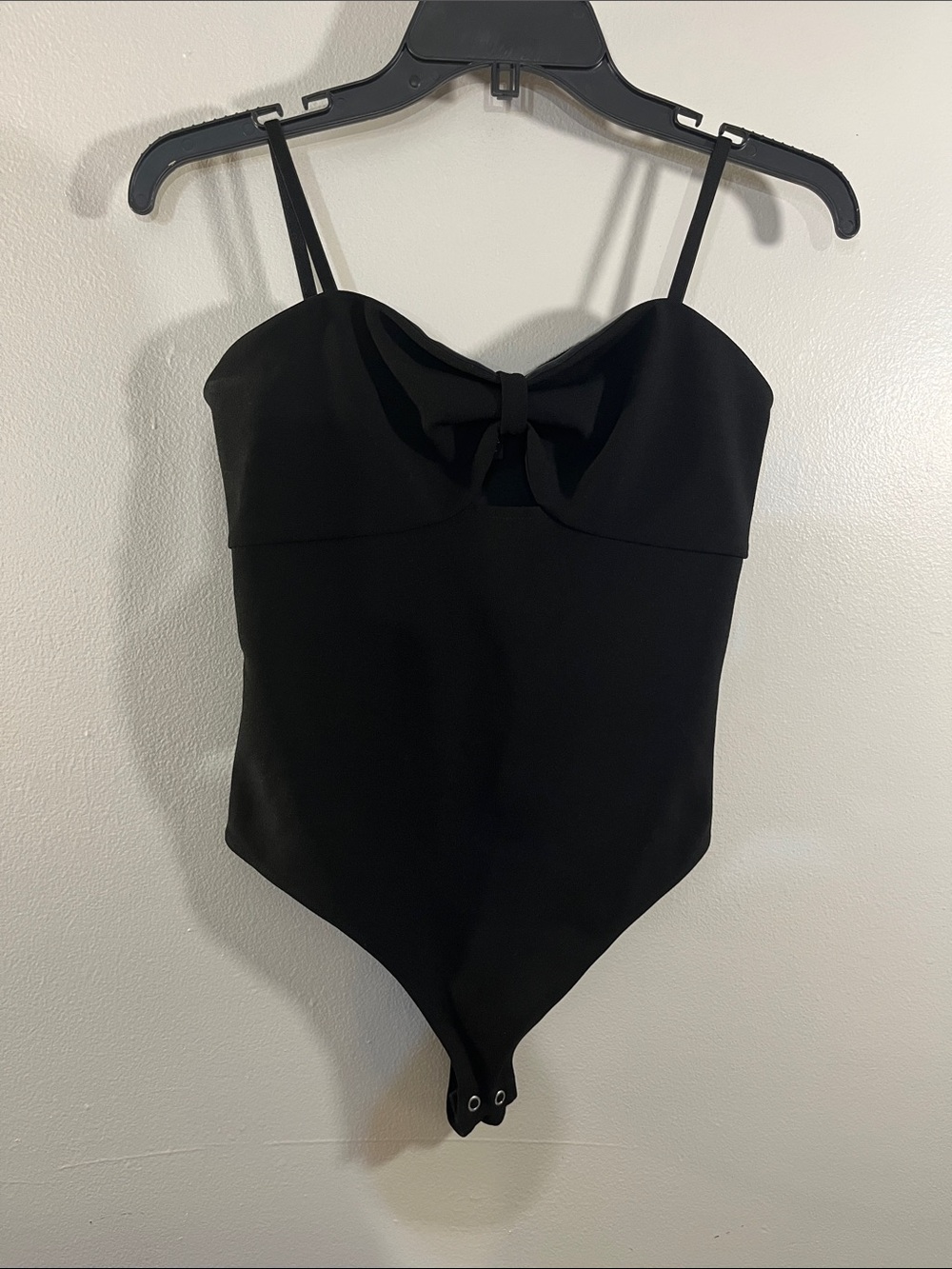 Express Black Bow-Front One-Piece Bodysuit